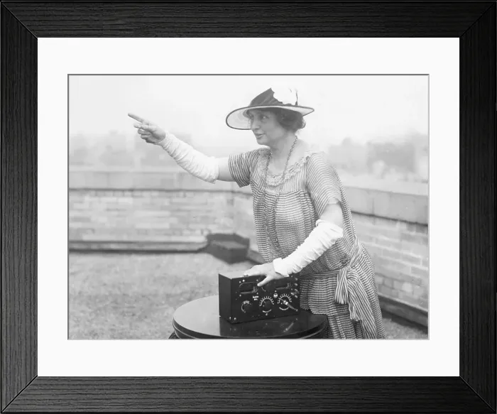Framed Print : Miss Helen Keller With Her Radio Framed Print : Miss Helen Keller With Her Radio