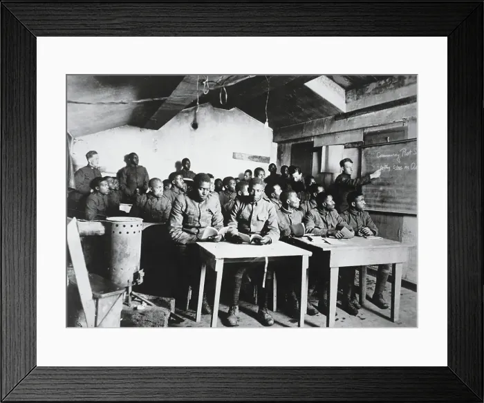 Framed Print : African American Doughboys In School Framed Print : African American Doughboys In School