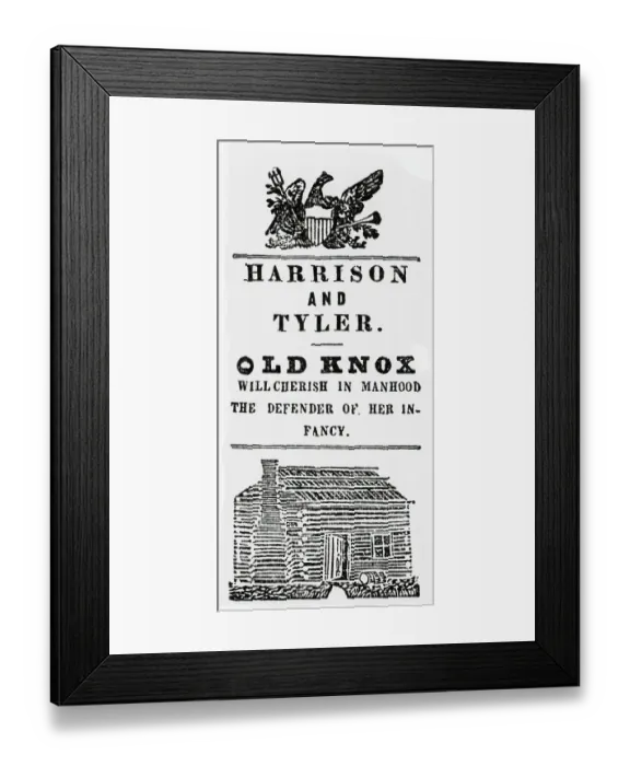 Framed Print : Harrison-Tyler Campaign Badge