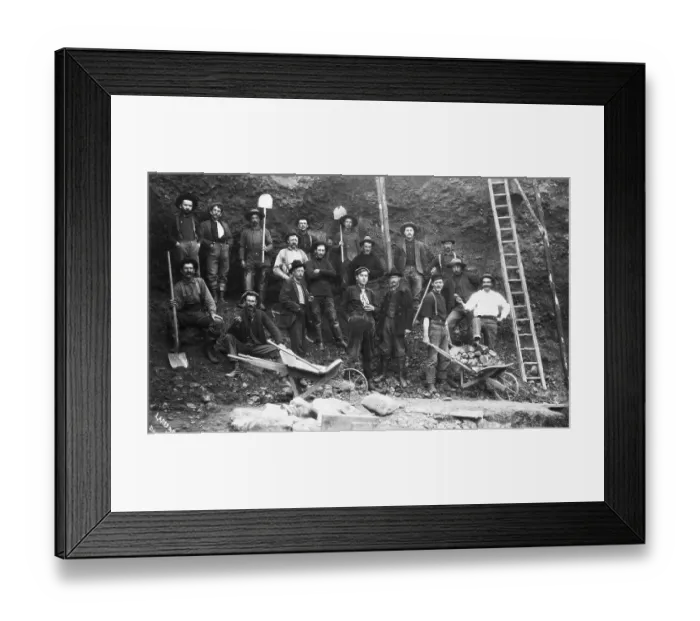 Framed Print : Group Of Pick And Shovel Miners Framed Print : Group Of Pick And Shovel Miners