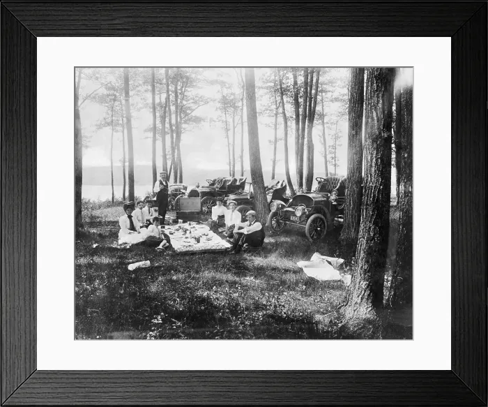 Framed Print : Auto Outing; Picnic Framed Print : Auto Outing; Picnic