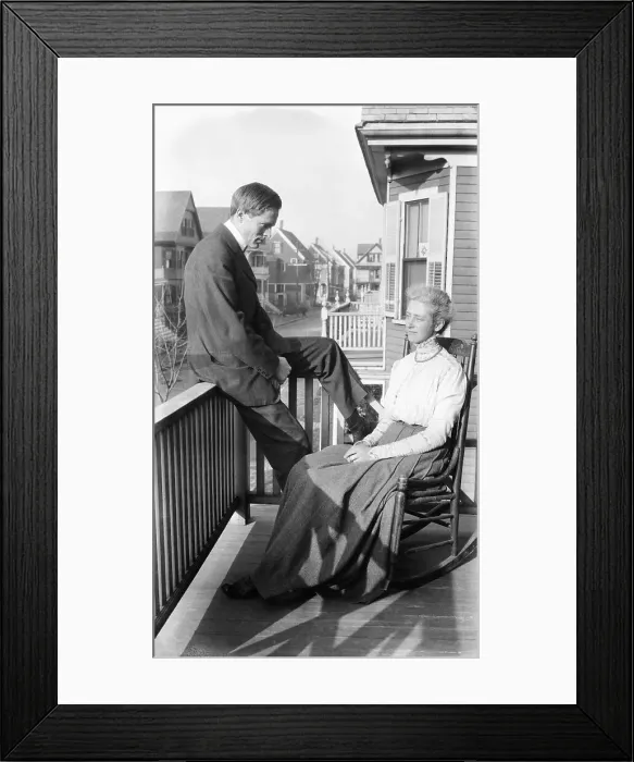 Framed Print : Photo Of Couple Seated On Porch Framed Print : Photo Of Couple Seated On Porch