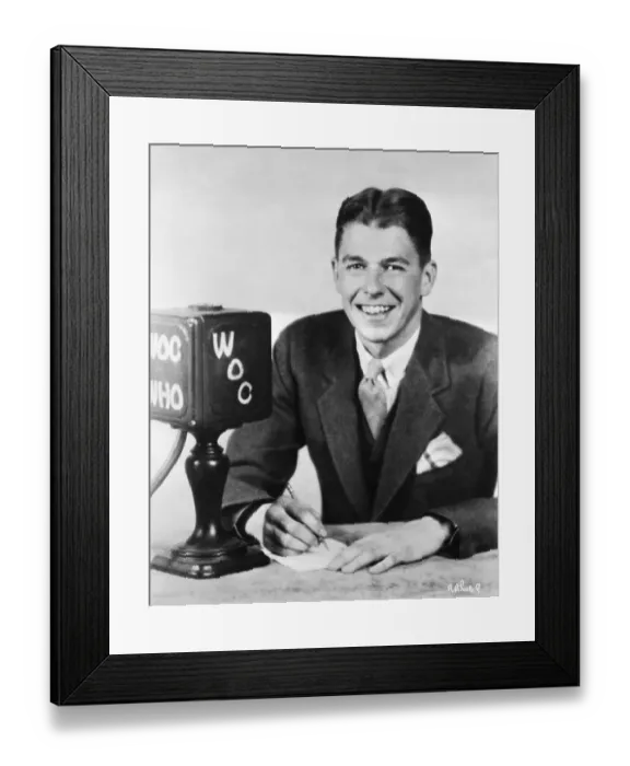 Framed Print : Portrait of Ronal Reagan as Radio Star Framed Print : Portrait of Ronal Reagan as Radio Star
