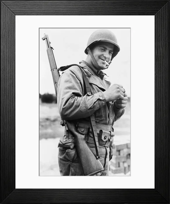 Framed Print : American Soldier In Uniform Smoking Framed Print : American Soldier In Uniform Smoking