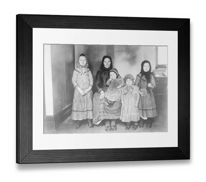 Framed Print : European Peasant Mother and Daughters