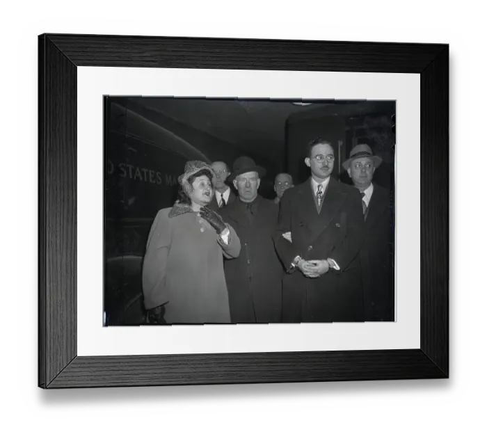 Framed Print : Mr. And Mrs. Rosenberg With Officials Framed Print : Mr. And Mrs. Rosenberg With Officials
