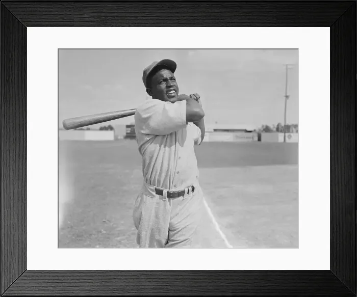 Framed Print : Jackie Robinson At Bat