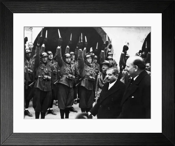Framed Print : Guard Raising Knives In Salute / Laval Framed Print : Guard Raising Knives In Salute / Laval