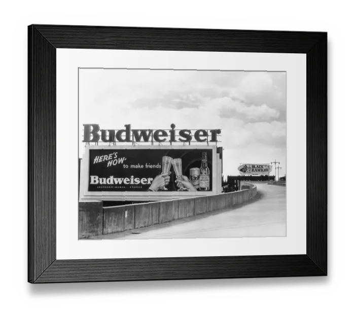Framed Print : Billboard Advertising Budweiser Beer Framed Print : Billboard Advertising Budweiser Beer