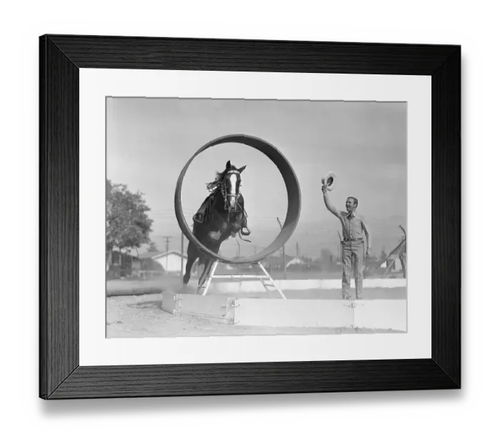 Framed Print : Gene Autry Training His Horse Framed Print : Gene Autry Training His Horse