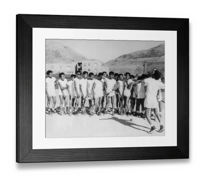 Framed Print : Navajo Boys Learning to Play Tennis Framed Print : Navajo Boys Learning to Play Tennis