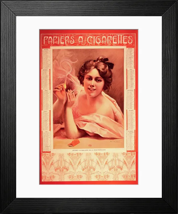Framed Print : Publicity Calendar For Cigarette Papers Framed Print : Publicity Calendar For Cigarette Papers