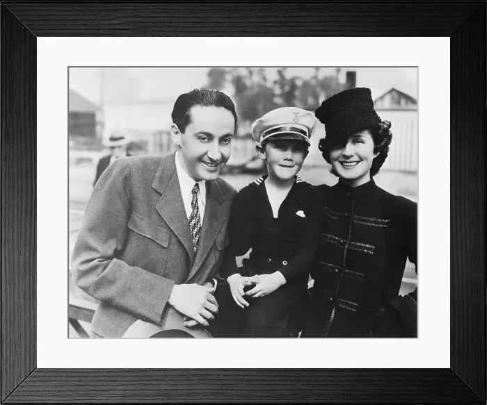 Framed Print : Irving Thalberg With Norma Shearer and Son Framed Print : Irving Thalberg With Norma Shearer and Son