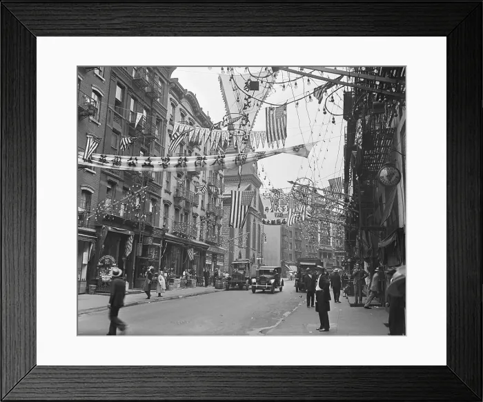 Framed Print : Streets of Chinatown Decorated with Banners and Lights Framed Print : Streets of Chinatown Decorated with Banners and Lights