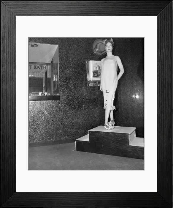 Framed Print : Woman Modelling Upside-Down-Type Dress Framed Print : Woman Modelling Upside-Down-Type Dress
