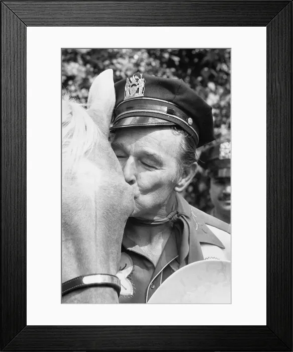 Framed Print : Roy Kissing Trigger Goodbye Framed Print : Roy Kissing Trigger Goodbye