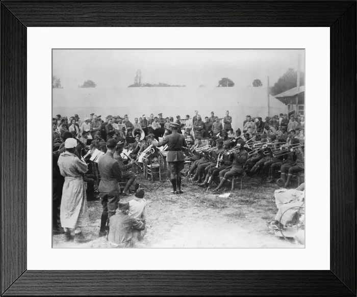 Framed Print : All-Black Military Band Performing Framed Print : All-Black Military Band Performing