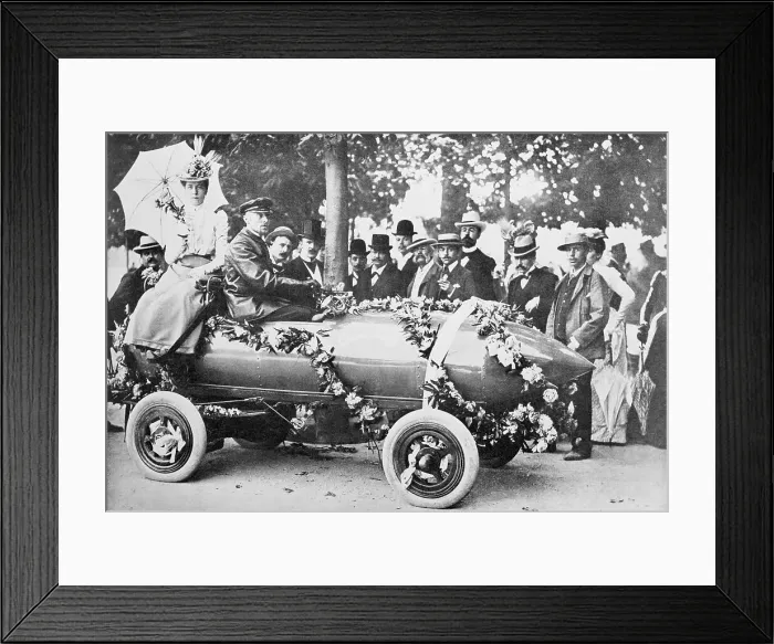 Framed Print : Driver Jenatzy Posing in His Electric Racing Car Framed Print : Driver Jenatzy Posing in His Electric Racing Car