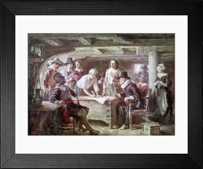 Framed Print : Signing of the Mayflower Compact Framed Print : Signing of the Mayflower Compact
