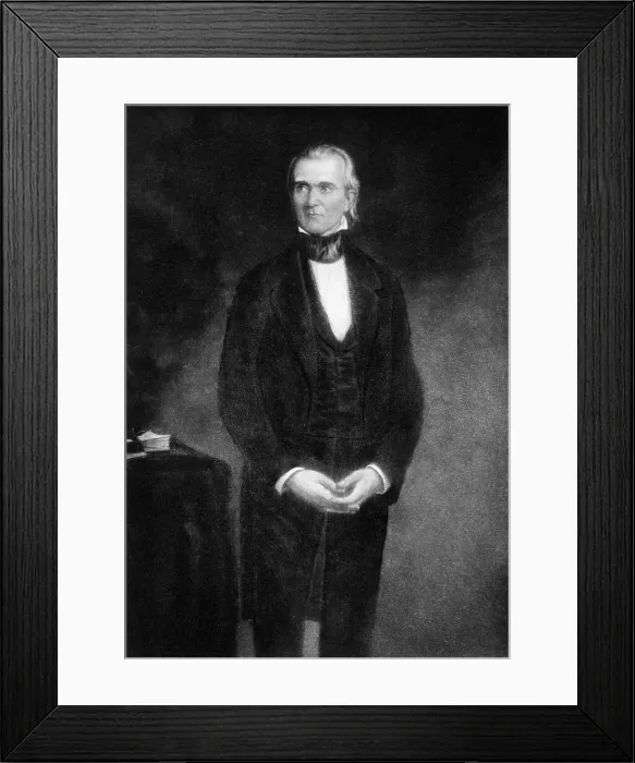 Framed Print : James Polk, 3 / 4 Length Lithograph Framed Print : James Polk, 3 / 4 Length Lithograph