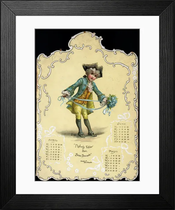 Framed Print : 1899 Calendar; April, May And June Framed Print : 1899 Calendar; April, May And June