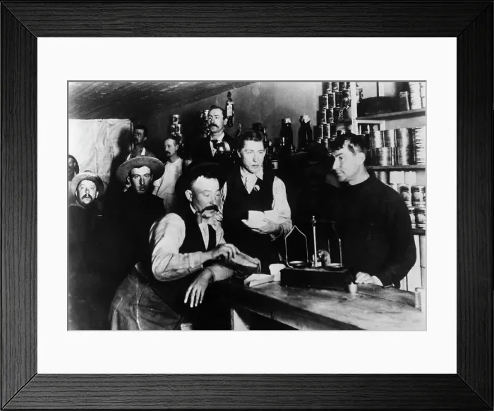 Framed Print : Prospectors Weigh Gold Dust Framed Print : Prospectors Weigh Gold Dust