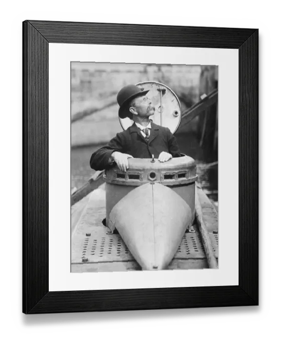 Framed Print : John Holland Standing in Submarine Turret Framed Print : John Holland Standing in Submarine Turret