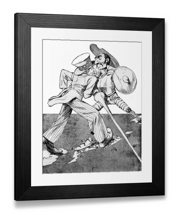 Framed Print : Uncle Sam and Don Quixote Face Off on Cuba Framed Print : Uncle Sam and Don Quixote Face Off on Cuba
