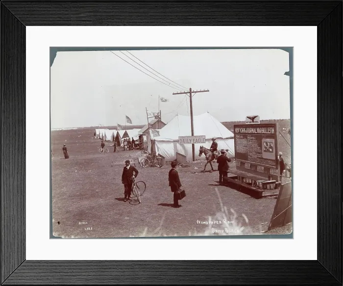 Framed Print : Early American Newspaper Market Camp Site Framed Print : Early American Newspaper Market Camp Site