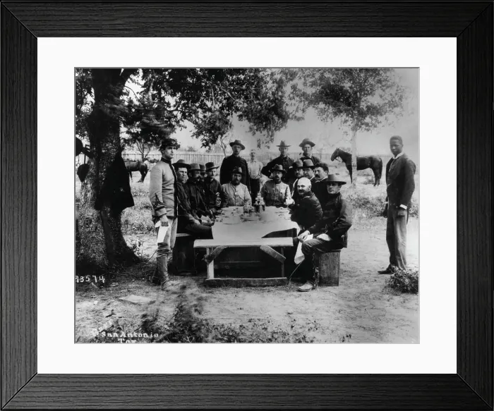 Framed Print : Officers Of Rough Riders Eating Framed Print : Officers Of Rough Riders Eating