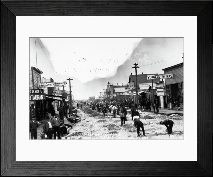Framed Print : Men Digging in Streets During Gold Rush Framed Print : Men Digging in Streets During Gold Rush