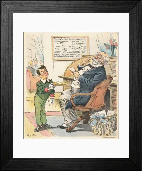 Framed Print : Well to Do Physician Examining Ailments of His Patients Framed Print : Well to Do Physician Examining Ailments of His Patients