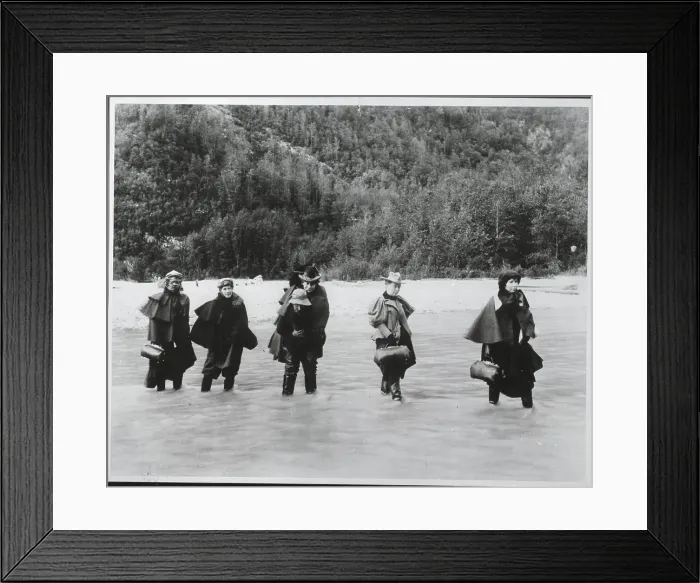 Framed Print : Actresses on Way to Klondike Gold Mine Framed Print : Actresses on Way to Klondike Gold Mine