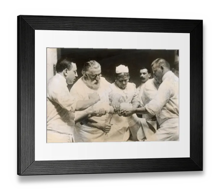 Framed Print : Dr. Bergmann Amputating Leg Framed Print : Dr. Bergmann Amputating Leg