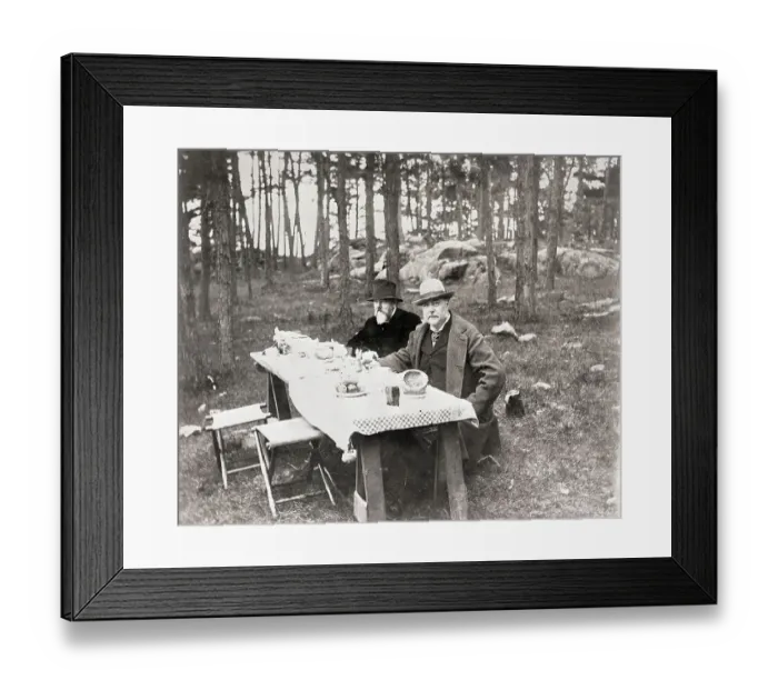 Framed Print : Chester Arthur Lunching at Camp with Friend Framed Print : Chester Arthur Lunching at Camp with Friend