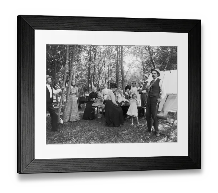 Framed Print : Picnic in Woods at Rush Lake