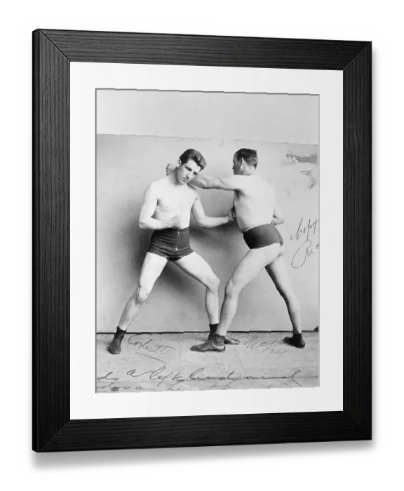 Framed Print : Jim Corbett And McVey Sparring Framed Print : Jim Corbett And McVey Sparring