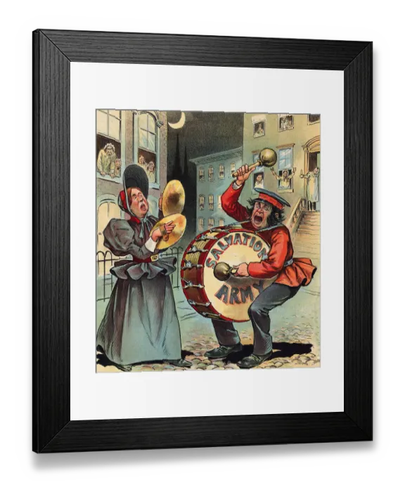 Framed Print : Cartoon Depicting Salvation Army Members Playing Instruments Framed Print : Cartoon Depicting Salvation Army Members Playing Instruments