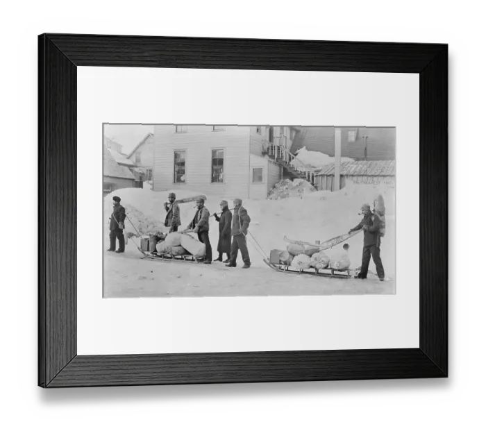 Framed Print : Men Heading for Yukon for Gold Rush Framed Print : Men Heading for Yukon for Gold Rush