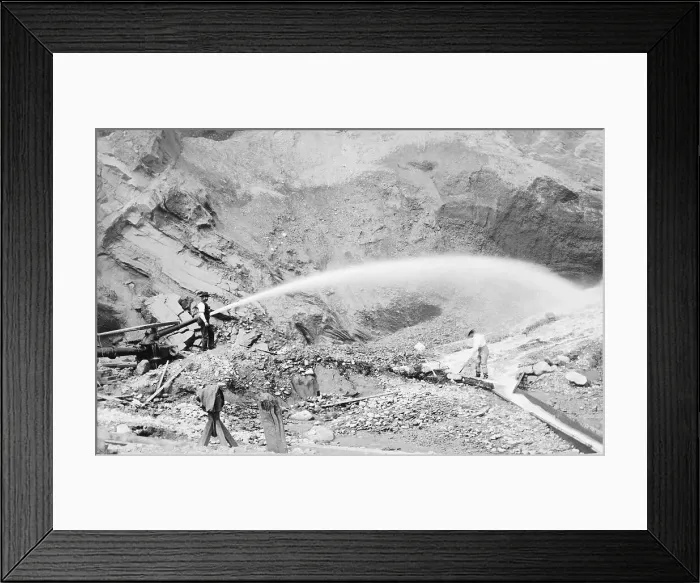 Framed Print : Hydraulic Mining During the Klondike Gold Rush Framed Print : Hydraulic Mining During the Klondike Gold Rush