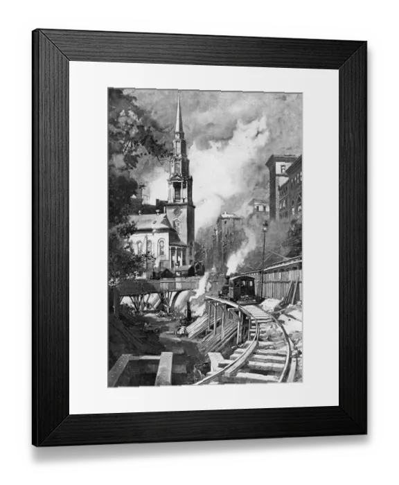 Framed Print : Building the Boston Subway Framed Print : Building the Boston Subway