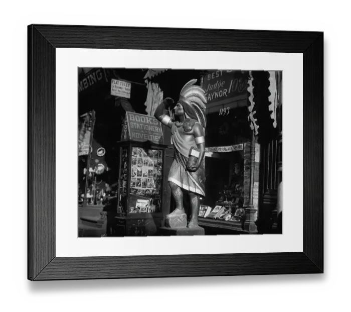 Framed Print : Wooden Native American Cigar Shop Statue Framed Print : Wooden Native American Cigar Shop Statue