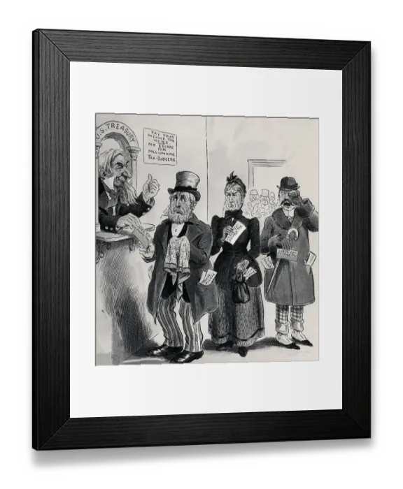Framed Print : Satire, Uncle Sam Collects Income Tax Framed Print : Satire, Uncle Sam Collects Income Tax