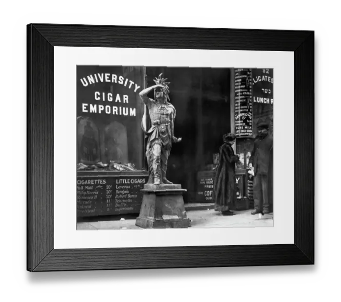 Framed Print : Indian Statue in Front of Cigar Store Framed Print : Indian Statue in Front of Cigar Store