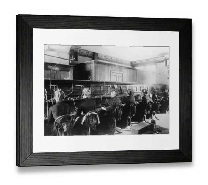 Framed Print : Telephone Operators at Switchboards Framed Print : Telephone Operators at Switchboards