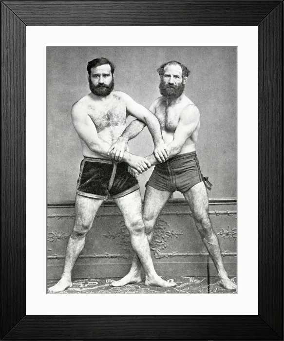 Framed Print : Pair of French Wrestlers Framed Print : Pair of French Wrestlers