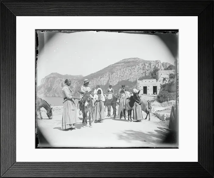 Framed Print : Women with Donkeys