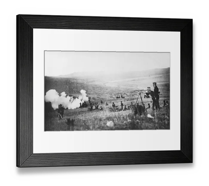 Framed Print : Chinese Mountain Artillery Firing Framed Print : Chinese Mountain Artillery Firing