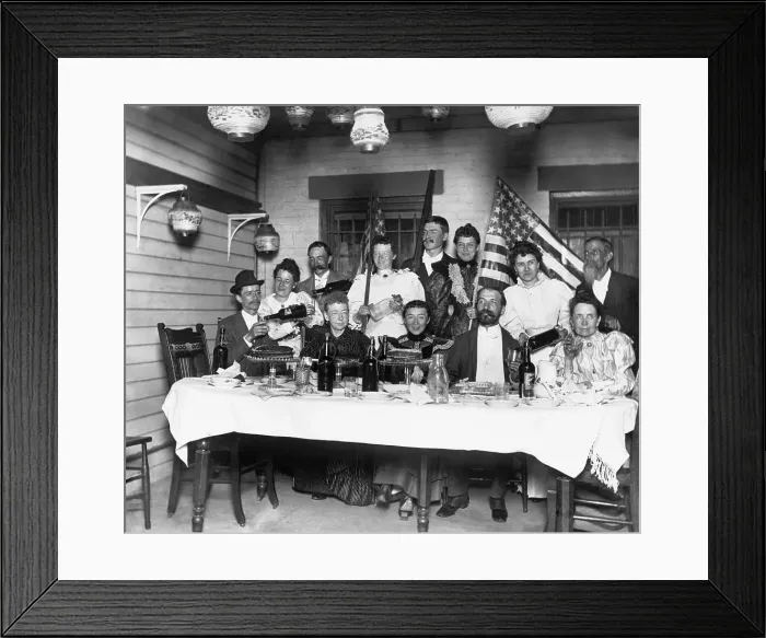 Framed Print : American Family Pouring Liquor at Independence Day Party Framed Print : American Family Pouring Liquor at Independence Day Party
