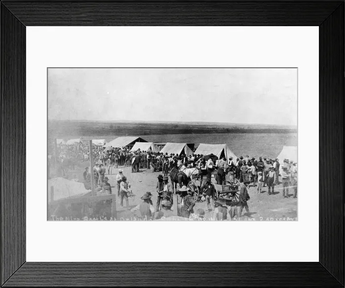 Framed Print : Citizens Standing Near Voting Tents in Wilderness Area Framed Print : Citizens Standing Near Voting Tents in Wilderness Area